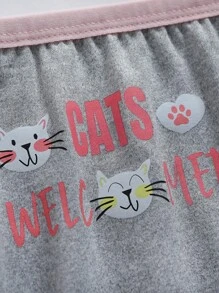 Tween Girl Cat Printed Triangle Panties - Multicolor - View 3