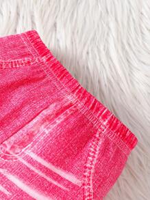 Baby Girls' Flare Jeans With Printed Pattern - Multicolor - View 3