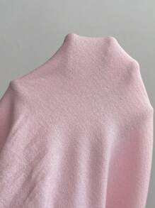 Chiquease Contrast Color Long Sleeve Knit Pullover Fall Winter Sweater - Pink - View 7