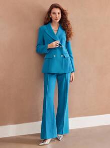 MOTF PREMIUM Pantalon De Costume Évasé À Détail De Couture À Taille Haute