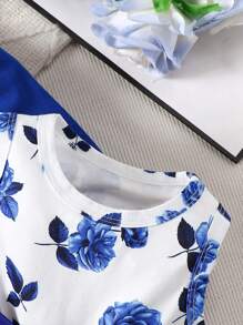 Baby Girls' Ruffle Trimmed Jacket And Floral Printed Sleeveless Dress Set