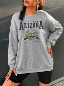 SHEIN EZwear 加大號字母印花垂肩運動衫