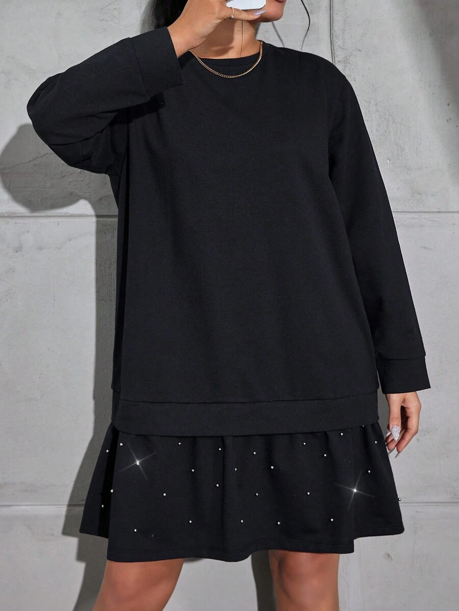 EURMUSE Rozmiar Plus Falbankowy brzeg Sukienki