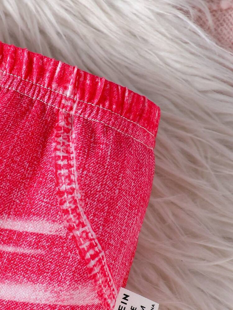 Baby Girls' Flare Jeans With Printed Pattern