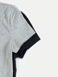 SHEIN EZwear 2 Miếng Màu thuần Cổ vuông Áo thun - Nhiều màu - Xem 6