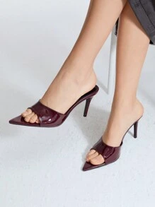 MOTF PREMIUM POINTY TOE STILETTO SANDALS VACATION SHOES, FOR SUMMER FALL, BURGUNDY SANDALS, FOR NEW YEAR HOLIDAY, SPRING, SPRING BREAK EASTER PROM HEELS