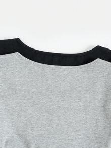 SHEIN EZwear 2 Miếng Màu thuần Cổ vuông Áo thun - Nhiều màu - Xem 5