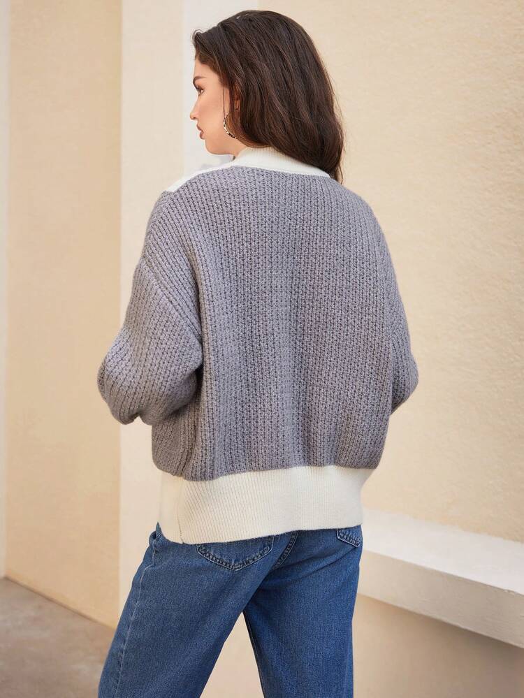 Gilet Zippé À Cardigan À Blocs De Couleur