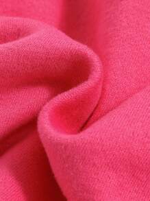 SHEIN Sudadera Rosa Con Capucha De Manga Larga Y Estampado De Perro Para Niñas Bebé - Rosa Fucsia - Ver 5