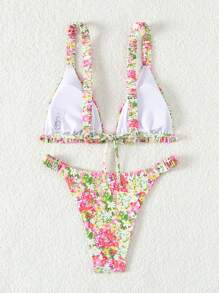 Swim Mod Summer Beach Women's Floral Printed Cami Bikini Set Carnival - Multicolor - View 2