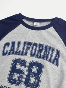 SHEIN Girlism 青少女針織拼接字母圖案休閒百搭褶皺t恤 - 彩色 - 查看 5