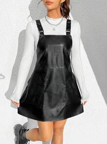 SHEIN Unity Pu Lady's Overall Dress - Black - View 5