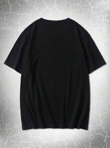 ROMWE MEN Goth Nam Bông Sọ Nhện In Áo thun - màu đen - Xem 2