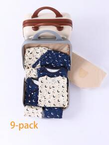 SHEIN Baby Boys' Star & Moon Print Gift Set Suitable For Comfortable And Casual Wear In Autumn And Winter - Multicolor - View 1