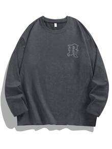 Men Letter Graphic Tee - Black - View 1