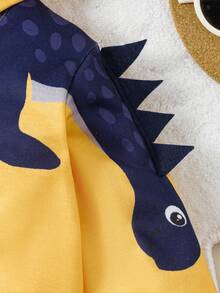 Baby Boys' Dinosaur Printed Hooded Outfit For Autumn And Winter - Multicolor - View 8
