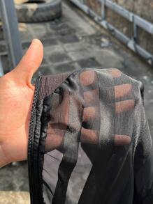 SHEIN EZwear Women'S Plus Size Mesh Jacket - Black - View 7