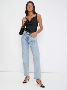 Maija Women's Fashion Plunging Neck Camisole Tank Top, Work Wear,Autumn Outfits For Women - Black - View 6