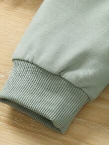 SHEIN Nhỏ bé Cô gái In Ruffle 2 Miếng - màu xanh lá - Xem 4