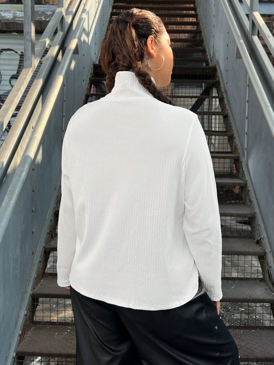 Plus Letter Graphic Turtleneck Tee