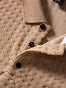 Manfinity Homme 男士純色短袖polo衫 - 摩卡棕 - 查看 5