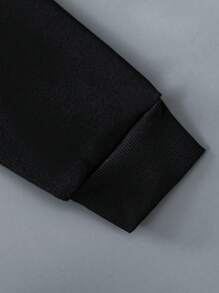 SHEIN 青少年男生長袖秋冬風格帽T恤衫 - 黑色 - 查看 5