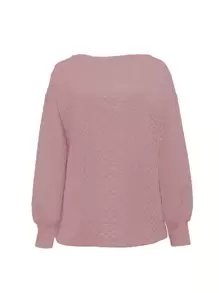 SHEIN EZwear Của phụ nữ Màu thuần Thả vai Textured Áo nỉ - Hồng - Xem 5