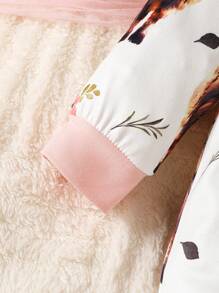 Baby Girls' Cute Cow Printed Long Sleeve Jumpsuit For Winter - Multicolor - View 6