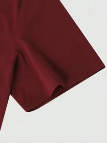 Manfinity RSRT 男士大尺碼棕櫚樹印花短袖t恤 - 酒紅色 - 查看 4