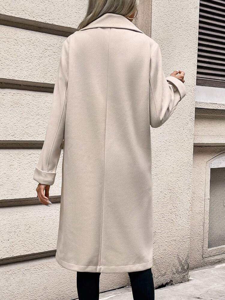 Women's Notched Lapel Woolen Coat Winter