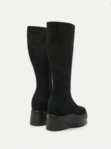 SheIn ICON Fashionable Women's Flatform Over-the-knee Boots