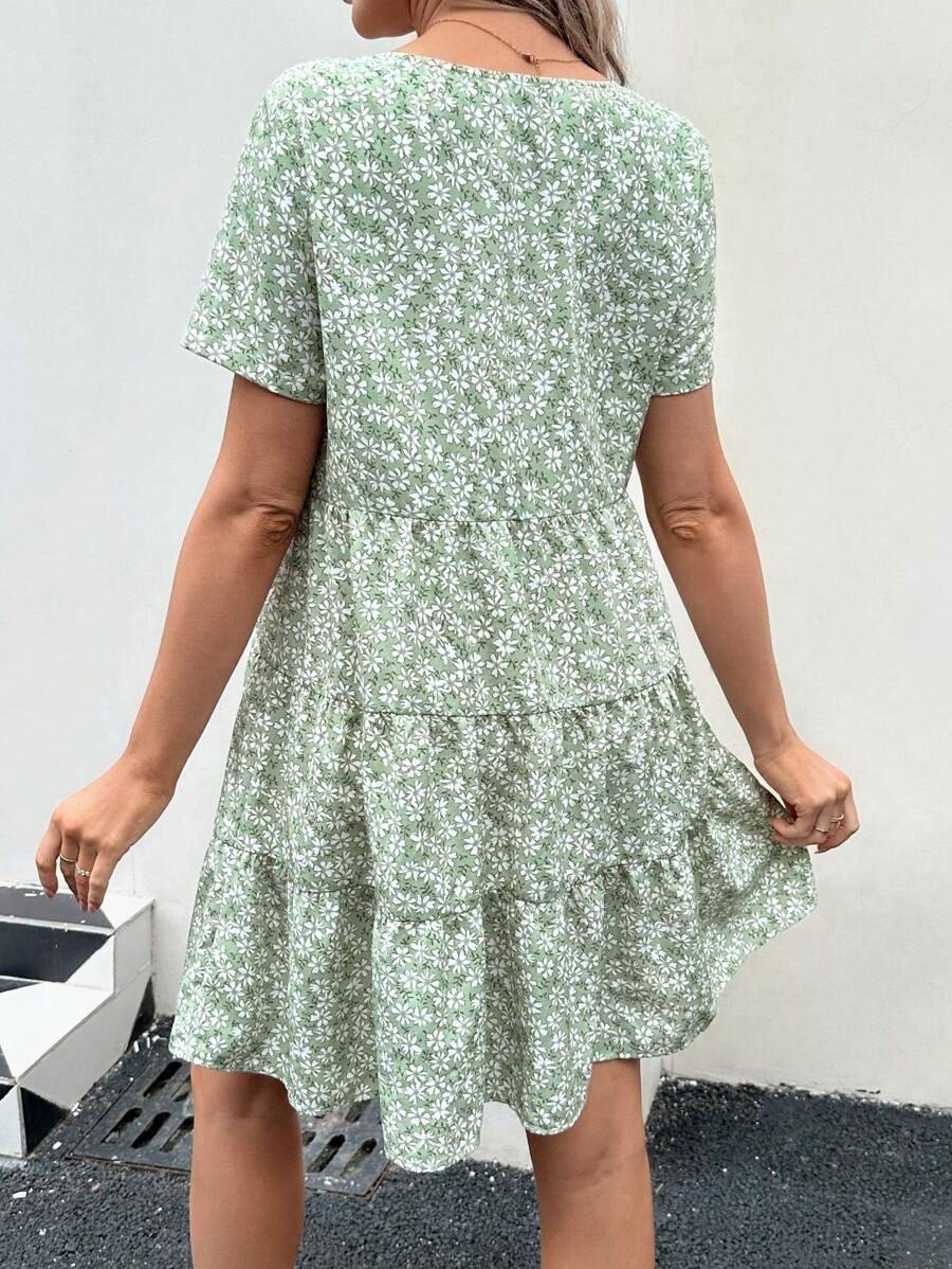 SHEIN Maternity Floral Print Ruffle Hem Dress for Sale Australia New