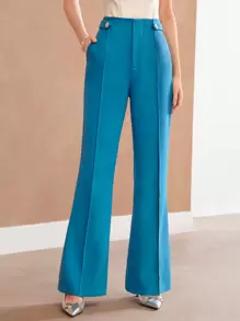 MOTF PREMIUM Pantalon De Costume Évasé À Détail De Couture À Taille Haute