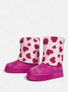 SheIn ICON Women's Snow Boots - Hot Pink - View 9