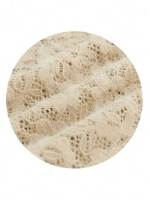 Calvaya Plus Size Lace Patchwork Sheer Long Sleeve T-shirt - Apricot - View 8