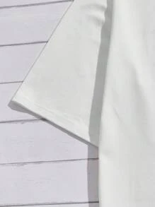 Manfinity 男士骷髏印花圓領t恤 - 白色 - 查看 4