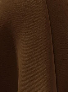 SHEIN Essnce 女款純色半拉鍊連帽衫與慢跑褲套裝 - 咖啡棕 - 查看 4