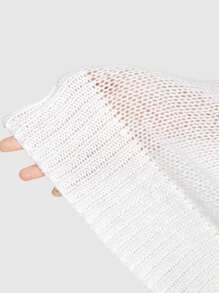 ROMWE Grunge Punk Women's Contrast Color Digital Pattern V-neck Sweater - Black and White - View 7