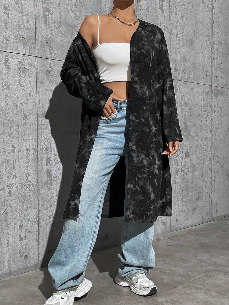 Tie-dye Long Casual Jacket