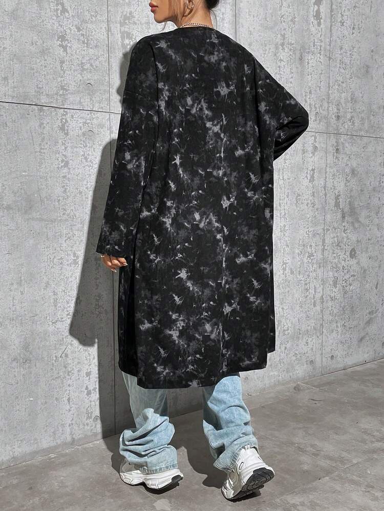 Tie-dye Long Casual Jacket