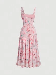 SHEIN MOD 女士花卉印花連衣裙 - 粉色 - 查看 2
