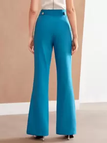 MOTF PREMIUM Pantalon De Costume Évasé À Détail De Couture À Taille Haute