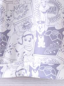 SHEIN Young Boy (Toddler/Little Kid) Cartoon Dog Raglan Sleeve Sweatshirt - Red and White - View 6