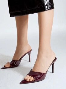 MOTF PREMIUM POINTY TOE STILETTO SANDALS VACATION SHOES, FOR SUMMER FALL, BURGUNDY SANDALS, FOR NEW YEAR HOLIDAY, SPRING, SPRING BREAK EASTER PROM HEELS