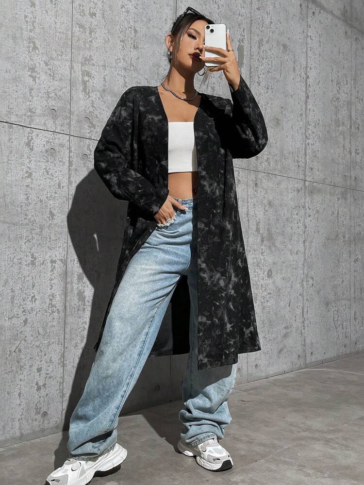Tie-dye Long Casual Jacket