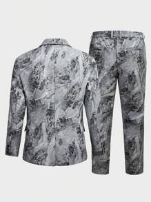 Manfinity NXTstreet Men's Business Printed Leather Suit Set - Multicolor - View 3