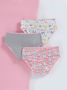 Tween Girl Cat Printed Triangle Panties - Multicolor - View 2