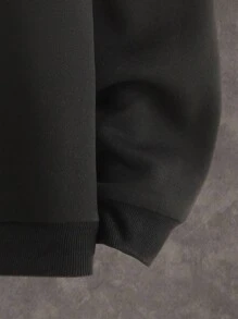 SHEIN Tween Boys' Cool Color Block Letter Print Sweatshirt - Multicolor - View 3