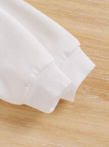 4pcs Bé gái Bacon & Trứng In Tay áo dài Hoodie Và Quần Bộ - trắng - Xem 7