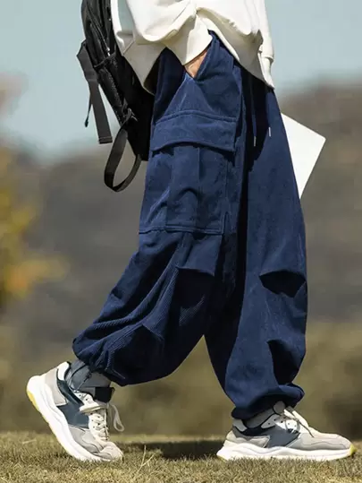 Claim Dot 男士宽松灯芯绒工装裤，秋冬款